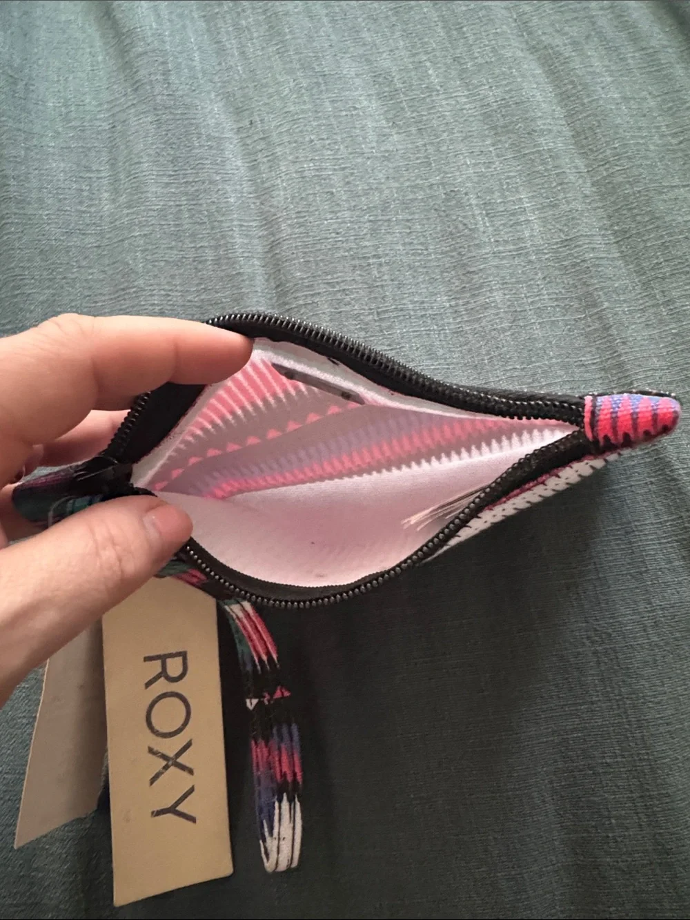 ROXY “TO THE BEACH” Multicolor Patterned Wristlet Pouch
